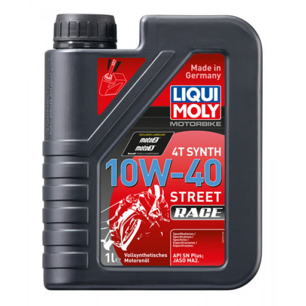 Aceite de Moto Liqui Moly Motorbike 4T Synth 10W40 Street Race 1 Litro - Lubriexpert