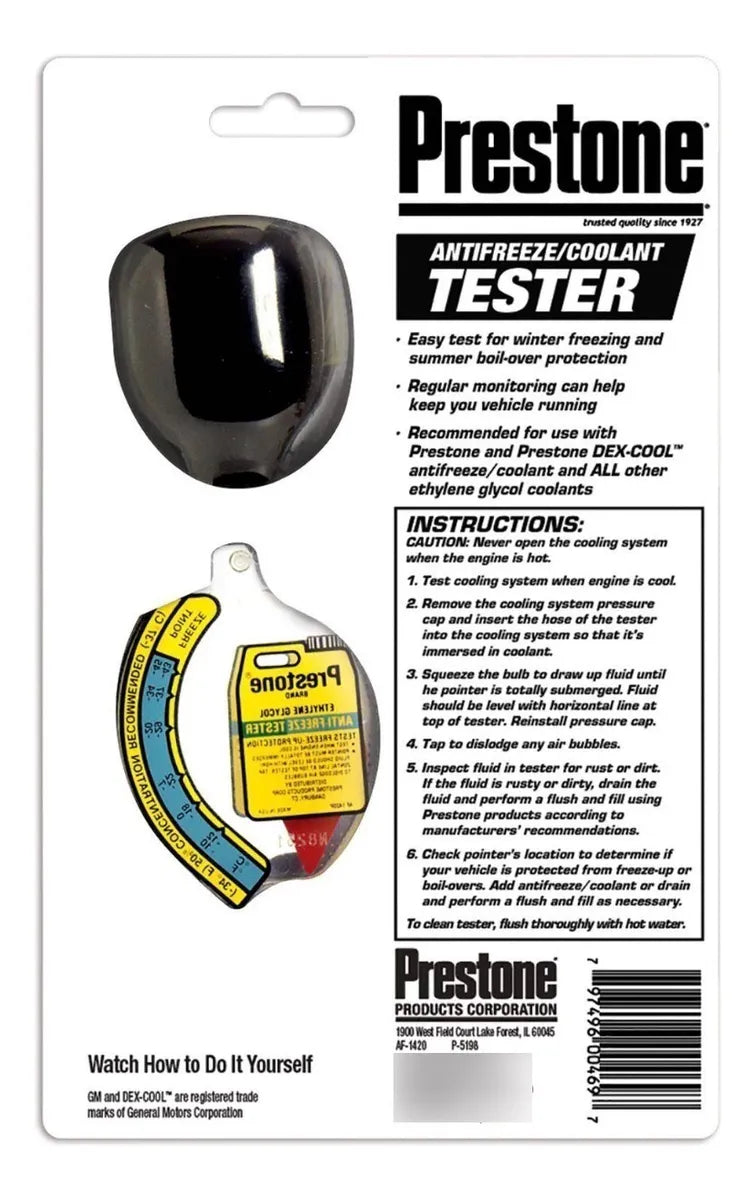 Tester Coolant Antifreeze Prestone | Probador De Anticongelante Y Refrigerante