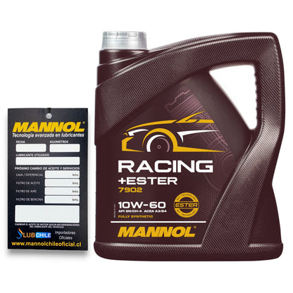 Aceite de Motor  Mannol Racing+Ester 10W60 4 Litros