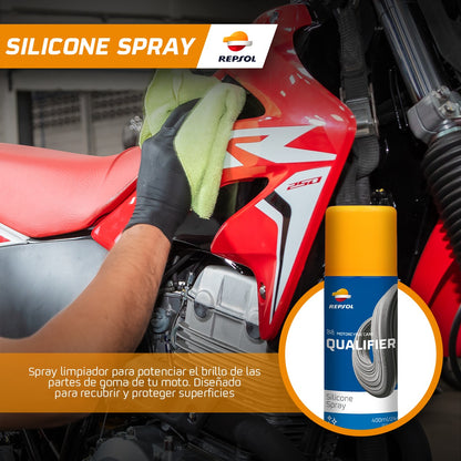 X3 Limpiador y Abrillantador en Seco Repsol Cleaner and Polish para motos 400 ml c/u 2 - Lubriexpert