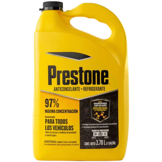 Anticongelante + Refrigerante Prestone Concentrado 97% Todos los Vehículos 3.78 Litros