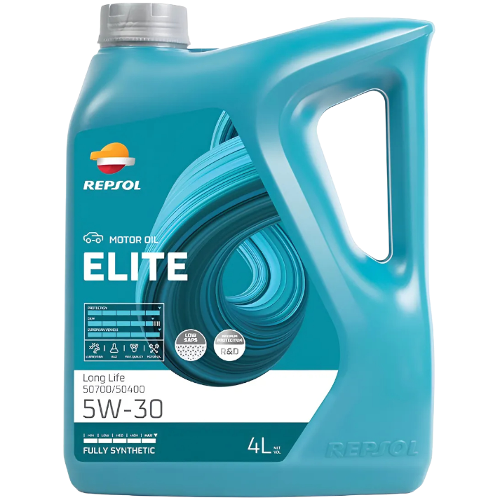 Aceite de Motor Repsol Elite Long Life 5w30 Sintético 4 Litros - Lubriexpert