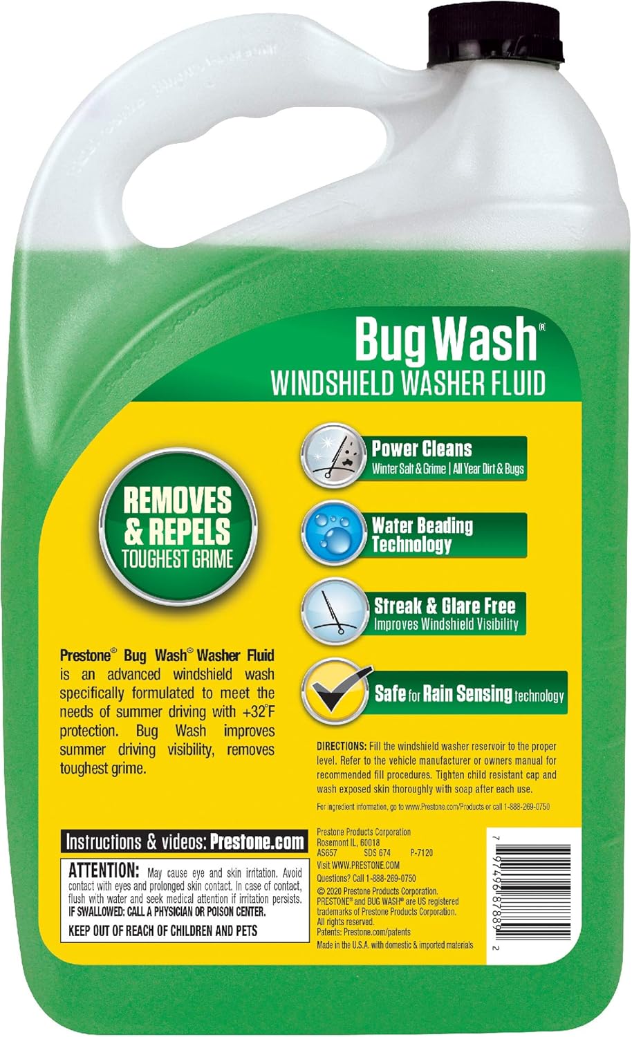 Prestone Líquido Limpia Parabrisas Bug Wash 3.78 Litros