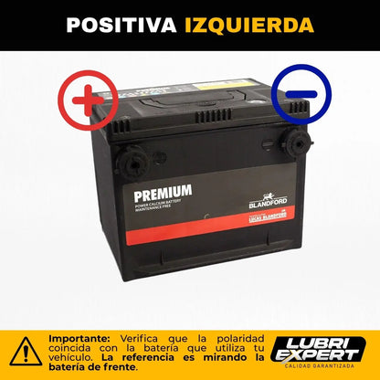 Batería Premium 12V 55 AMP 650 CCA Borne Lateral Positivo Izquierda