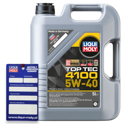 Aceite de Motor Liqui Moly Top Tec 4100 5W40 5 Litros 2 - Lubriexpert