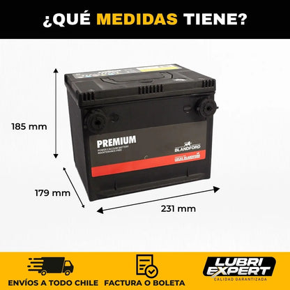 Batería Premium 12V 55 AMP 650 CCA Borne Lateral Positivo Izquierda