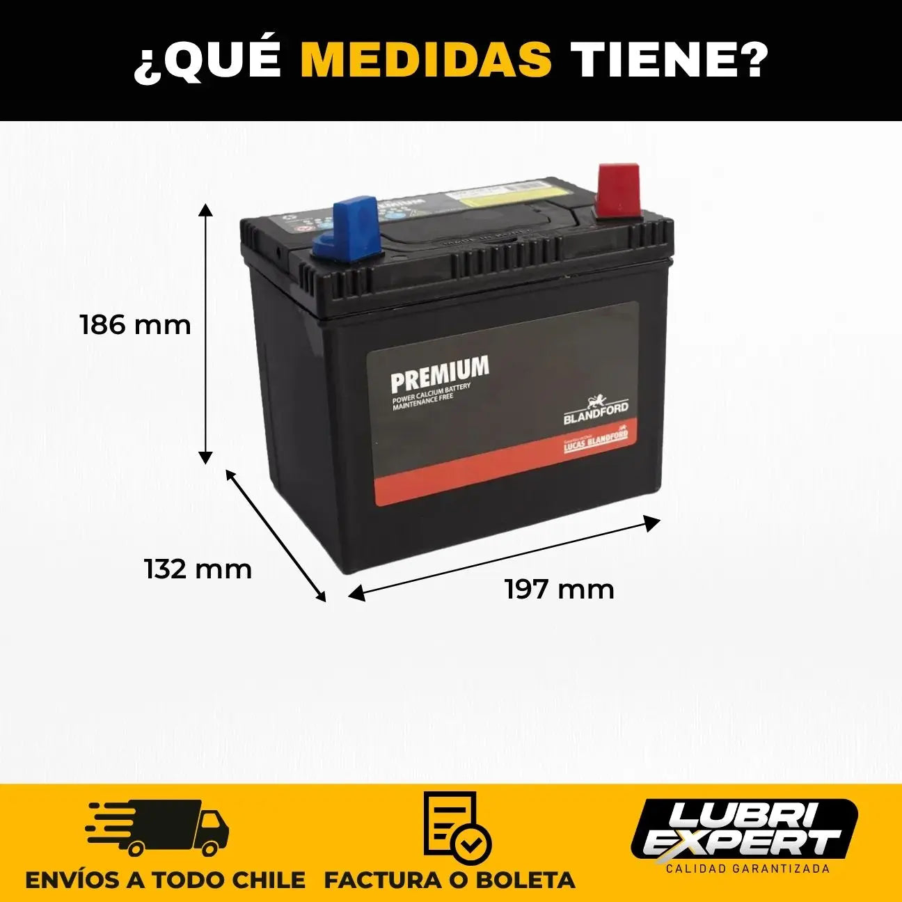 Batería Premium 12V 26 AMP 300 CCA Borne Ojo Positivo Derecha