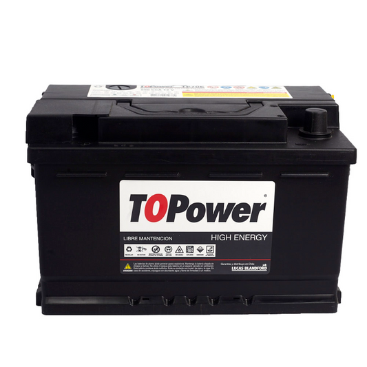 Batería TOPower 70 AMP Borne Estándar Izquierda 520 CCA